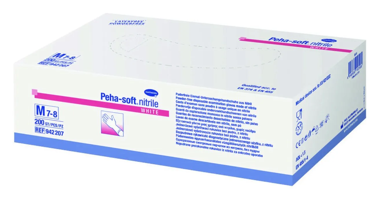 Gants Peha Soft Nitrile Blanc Xs 200pcs