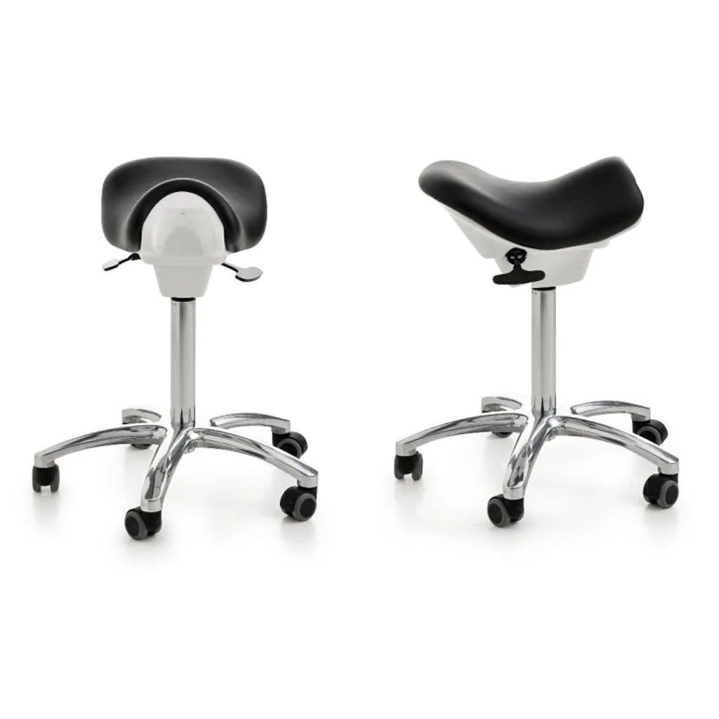 Tabouret Roulette Noir Sans Dossier Long
