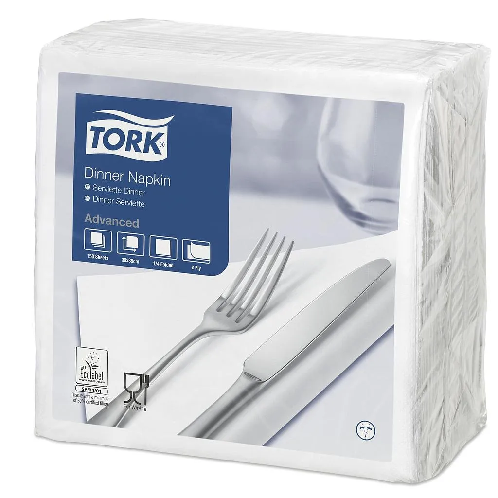 Servet 39X39 Cm 2L. 12X150 Wit 12x 150stk
