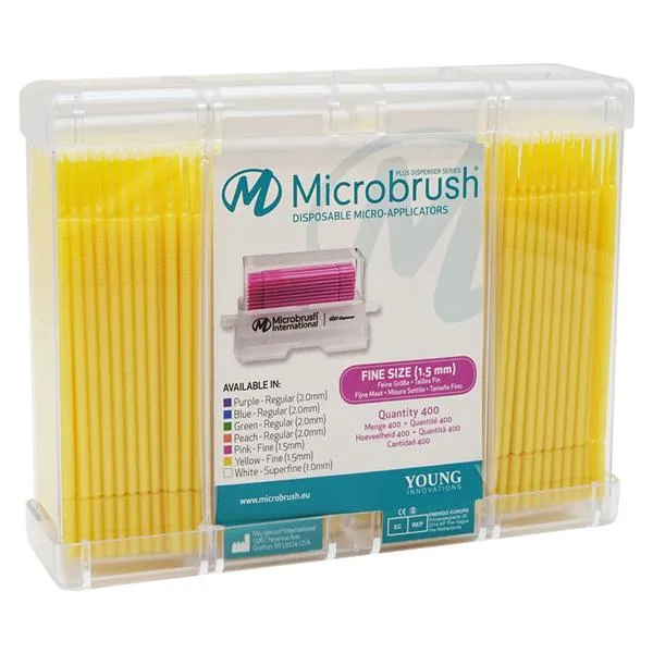 Microbrush Plus Geel Fijn 400stk